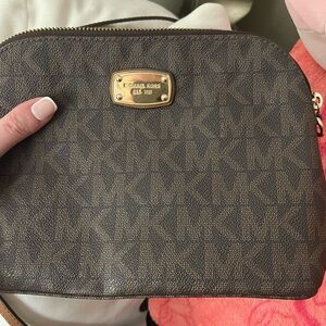 Michael Kors Tan and Gold Crossbody Bag